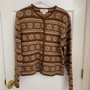Vintage Tally Ho Button Front Wool Cardigan Sweater